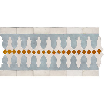Mosaic House Moroccan tile Ank 17-1-8 Sky blue White Ochre  cement, encaustic, field, pattern, traditional, stars, classic 